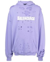 Balenciaga - Logo Hooded Sweater - Lyst