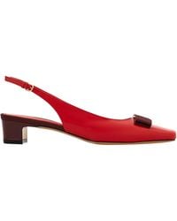Ferragamo - Ferragamo Bow Vara Slingback Pumps - Lyst