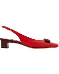 Ferragamo - Ferragamo Bow Vara Slingback Pumps - Lyst