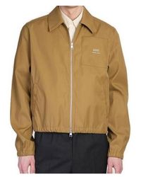 Ami Paris - Logo-Lettering Zip-Up Bomber Jacket - Lyst