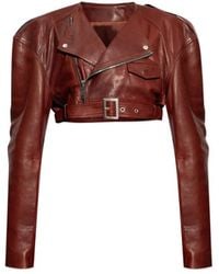 Rick Owens - Belted Cropped Biker Jacket - Lyst