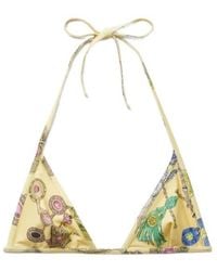 Versace - Graphic-Print Triangle Bikini Top - Lyst