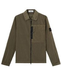 Stone Island - Logo Patch Zip-Up Jacket - Lyst