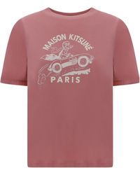 Maison Kitsuné - Maison Kitsuné Racing Fix Printed Crewneck T-Shirt - Lyst