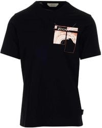ZEGNA - Graphic-Print Short-Sleeve T-Shirt - Lyst