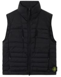 Stone Island - Logo Patch High Neck Padded Gilet - Lyst