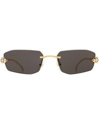 Cartier - Geometric Frame Sunglasses - Lyst