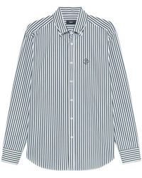 Herno - Striped-Pattern Logo-Embroidery Shirt - Lyst