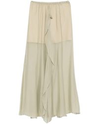 Alysi - Zip-Fastening Ruffled Midi Skirt - Lyst