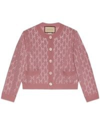 Gucci - Gg Crystal-Embellished Wool Cardigan - Lyst