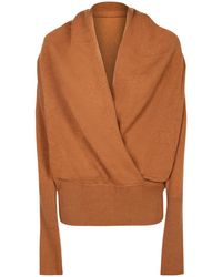 7 For All Mankind - Wrap V-Neck Knitted Sweater - Lyst