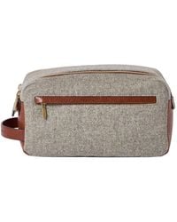 Brunello Cucinelli - Virgin Wool, Alpaca And Cashmere Flannel Beauty Case With Grained Calfskin Inserts And Double Zipper - Lyst
