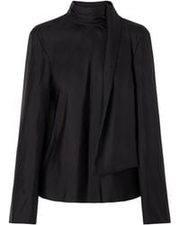 Rohe - Tie-Detailed Silk-Satin Blouse - Lyst