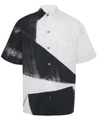 McQueen - Brushstroke Collared Button-Up Shirt - Lyst