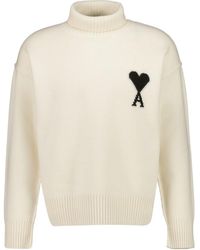 Ami Paris - Ami De Coeur Turtleneck Knitted Jumper - Lyst