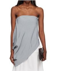 St. Agni - Strapless Asymm Drape Top - Lyst