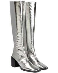 Jil Sander - Metallic Leather Knee-High Boots - Lyst