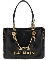 Balmain - 1945 Soft Cabas Small Crinkled Shoulder Bag - Lyst