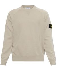 Stone Island - Logo Patch Crewneck Sweater - Lyst