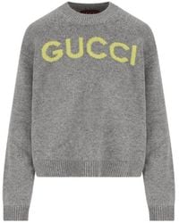 Gucci - Logo Intarsia Knit Jumper - Lyst