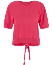 Ganni - Open-Back Tie Knitted Sweater - Lyst