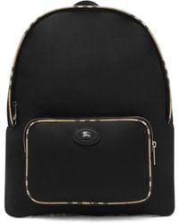 Burberry - Check Trim Backpack - Lyst