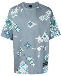 Emporio Armani - Geometric-Print Cotton T-Shirt - Lyst