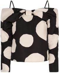 Nina Ricci - Polka-Dot Off Shoulder Top - Lyst
