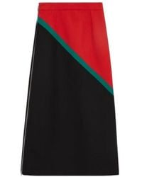 Gucci - Color Blocked A-Line Midi Skirt - Lyst