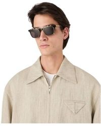 Bottega Veneta - Classic Square Clip On Sunglasses - Lyst