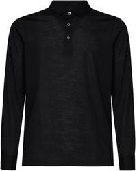 Giuliano Galiano - Buttoned Virgin Wool Polo Shirt - Lyst