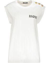 Balmain - Logo Detailed Sleeveless Tank Top - Lyst