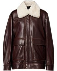 Nour Hammour - Drey Shearling-Trimmed Leather Jacket - Lyst