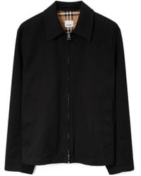 Burberry - Cotton Gabardine Harrington Jacket - Lyst