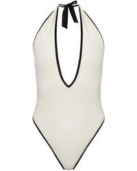 Balmain - Monogram-Jacquard Swimsuit - Lyst