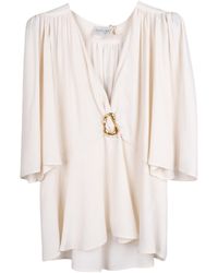 forte_forte - Hammered-Texture Ring-Drape Top - Lyst
