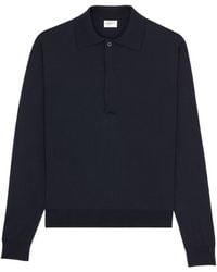Saint Laurent - Button Detailed Ribbed-Knit Polo Shirt - Lyst