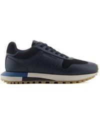 Emporio Armani - Logo Embossed Low-Top Sneakers - Lyst