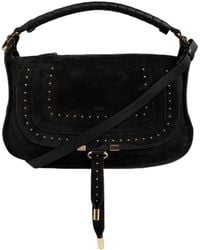 Chloé - Chloé Marcie Small Studded Velvet Shoulder Bag - Lyst