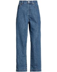 Max Mara - Solid Color Denim Trousers - Lyst