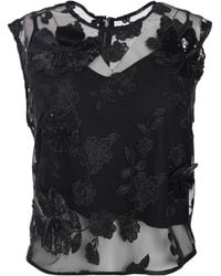 ROTATE BIRGER CHRISTENSEN - Mesh Flower Top - Lyst