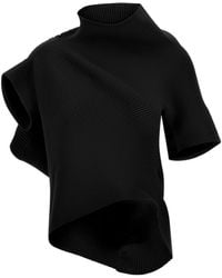 Issey Miyake - Life Form Asymmetric Knitted Top - Lyst