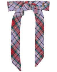Vivienne Westwood - Rtw Tartan Bow Hair Clip - Lyst