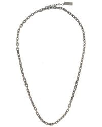 Saint Laurent - Logo Plaque Chained Necklace - Lyst