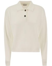 Brunello Cucinelli - Embellished English Rib Knit Polo Shirt - Lyst