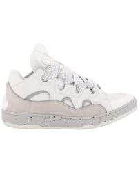 Lanvin - Curb Panelled Lace-Up Sneakers - Lyst