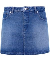 A.P.C. - High-Waisted Five-Pocket Mini Skirt - Lyst