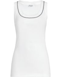 Brunello Cucinelli - Shiny Trim Tank Top - Lyst