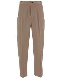 Maison Kitsuné - Maison Kitsuné Logo Embroidered Straight-Leg Trousers - Lyst