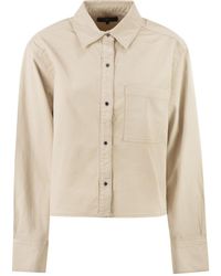 7 For All Mankind - Cropped Stretch Shirt - Lyst
